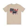 Red White and Blue Farmer Graphic, Unisex Jersey Short Sleeve Tee