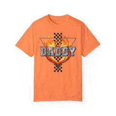GO DADDY graphic, Comfort Colors 1717, unisex garment-dyed t-shirt, retro graphic tee, gift for him, Birthday gift tee, Vintage checkered graphic tee, Flames Tee, Fathers Day Shirt