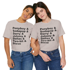 The Outsiders Shirt, Greasers Characters Shirt, Unisex Jersey Short Sleeve Tee