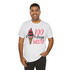 100 Days of School Unisex Tee | Elementary School, Ice Cream, Teacher Apparel
