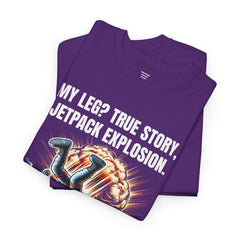 Amputee Exploding JetPack Humor - Unisex Garment-Dyed T-shirt