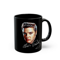 Portrait of Elvis Graphic - Black Mug (11oz, 15oz)