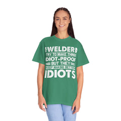 Fun Welder T-Shirt - 'Idiot-Proof' Design for Welding Enthusiasts