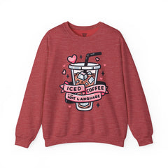 Woman's Ice Coffee Is My Love Language Valentine - Unisex Heavy Blend™ Crewneck Sweatshirt