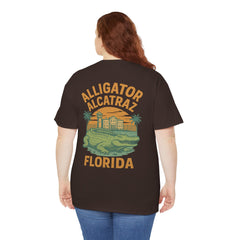 Alligator Alcatraz Unisex Heavy Cotton Tee, Florida Souvenir Shirt, Travel Gift, Vintage Style Tee, Nature Lover Apparel