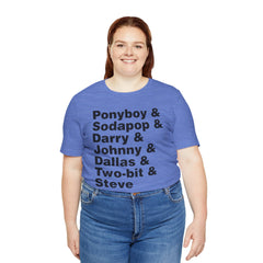 The Outsiders Shirt, Greasers Characters Shirt, Unisex Jersey Short Sleeve Tee
