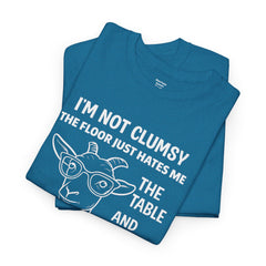 Clumsy Funny Goat Graphic Tee | Unisex Heavy Cotton Tee | Great Gift for Animal Lovers, Birthdays, Casual Wear, Humorous Gifts, Everyday Style