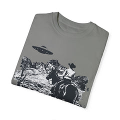 UFO Meets Cowboy Unisex Garment Shirt -Dyed  T Shirt
