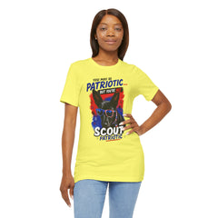 Personalized With Your Dogs Image and Name Patriotic Unisex Jersey Short Sleeve Tee