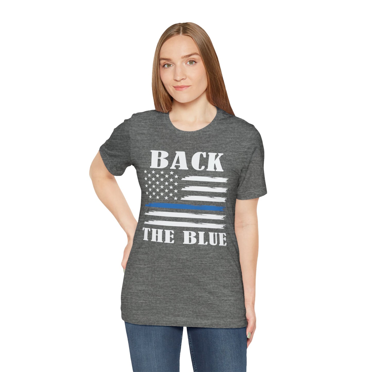 BACK THE BLUE Flag, Graphic Unisex Short Sleeve Tee