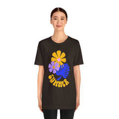 Summer Floral Tee — Retro Flowers & Monstera Design