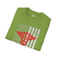 American Doctor - Unisex Softstyle T-Shirt | Doctor Awareness, Medical Wear, Gift For Him, Scrubs Lover, Hospital Staff Gift, Gift For Him