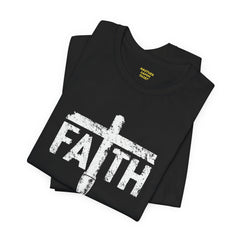 Faith Cross Prosthetic Leg T‑Shirt — Amputee Inspirational Christian Tee