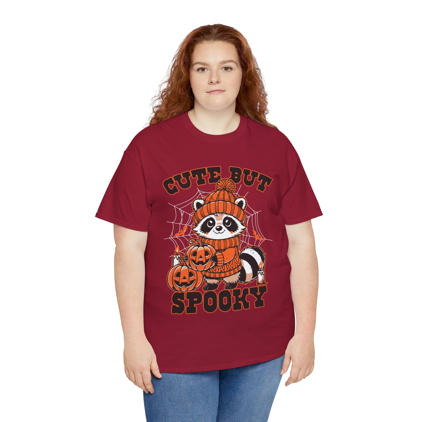 Cute But Spooky Halloween Raccoon! Graphic Unisex Heavy Cotton Tee