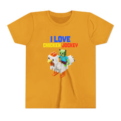 Youth I Love Chicken Jockey Tee - Fun Gamer T-Shirt for Kids