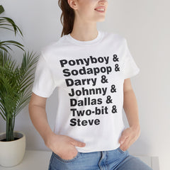 The Outsiders Shirt, Greasers Characters Shirt, Unisex Jersey Short Sleeve Tee