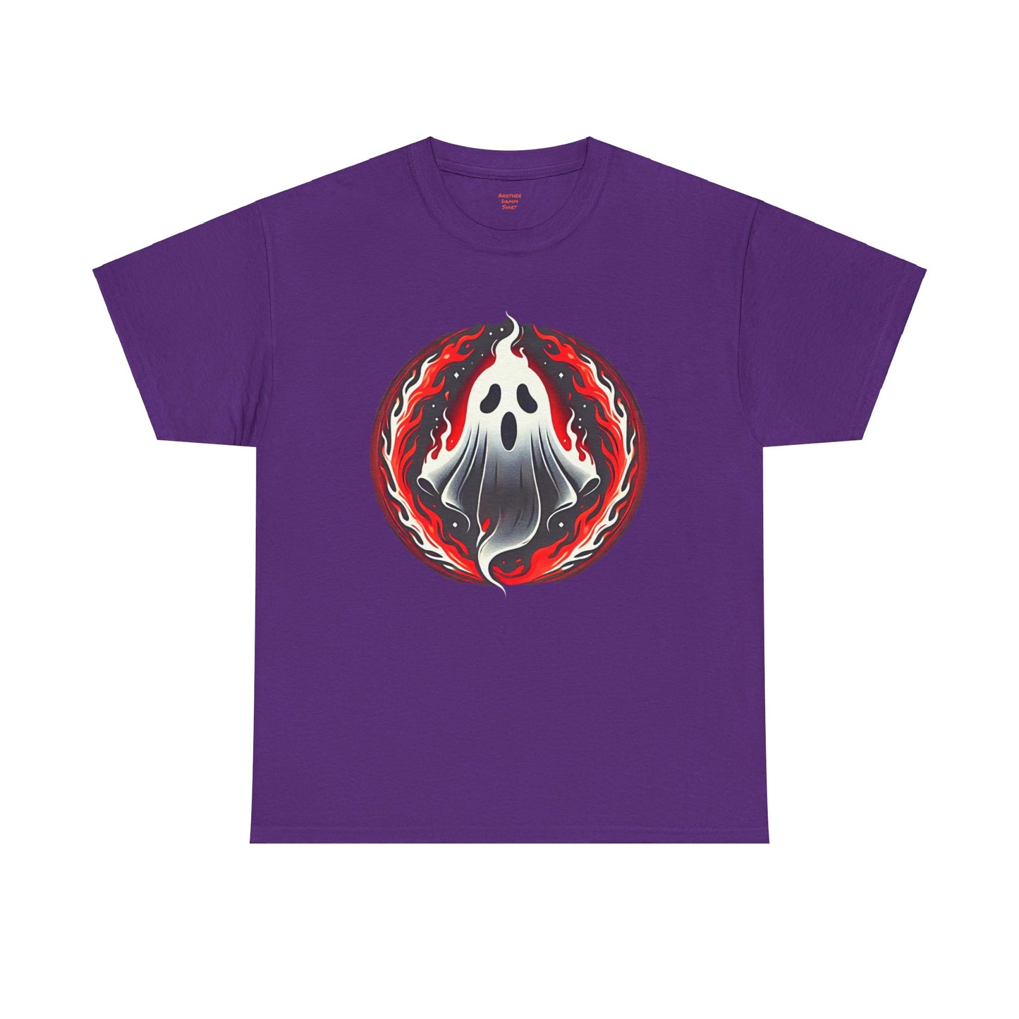 Fiery Fire Ghost - Graphic Unisex Heavy Cotton Tee