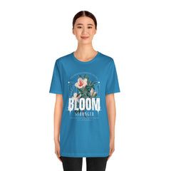 Bloom Stronger Unisex Jersey Tee - Positive Vibes Floral Design