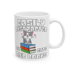 Funny Cat and Books quote mug, funny Librarian gift, white ceramic mug, 11oz,15oz mug, gift for Cat Lover, gift for him, gift for her
