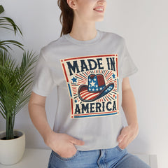 Made In America Cowboy Hat Graphic, Unisex Jersey Short Sleeve Tee