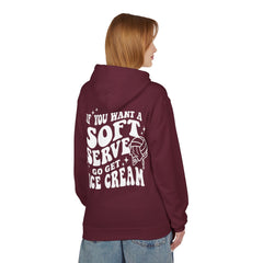Volleyball Pullover Hoodie - Soft Serve Ice Cream Quote