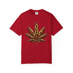 Vintage Leopard Cannabis Leaf T-shirt — Weed Lover Stoner Gift