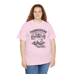 Thanksgiving Family Dysfunction Tee, Unisex Cotton T-Shirt, Funny Holiday Shirt, Family Gathering Wear, Thanksgiving Humor Apparel