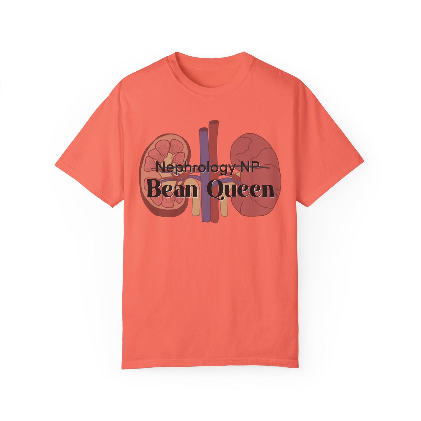 Nephrology NP Bean Queen, Graphic Unisex Garment-Dyed T-shirt