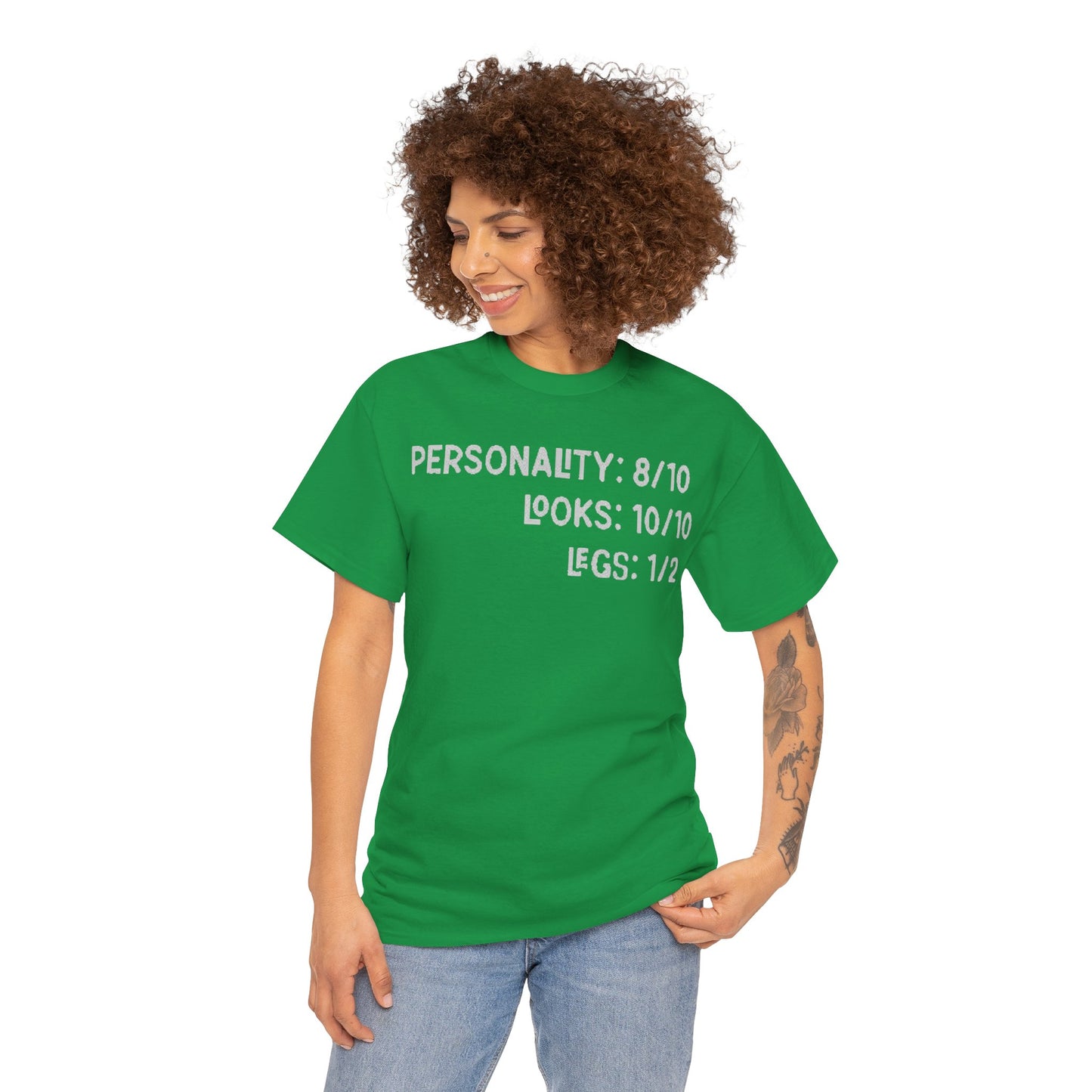 Personality, Looks, Fingers Count - Unisex Heavy Cotton Tee / Prosthetic Humor / One Leg / One Arm / Missing Fingers