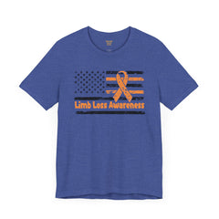 Limb Loss Awareness Flag - Unisex Short Sleeve Tee,Amputee Awareness,Gift For Him,Gift For Her,Unique Amputee Gift,Awareness Ribbon