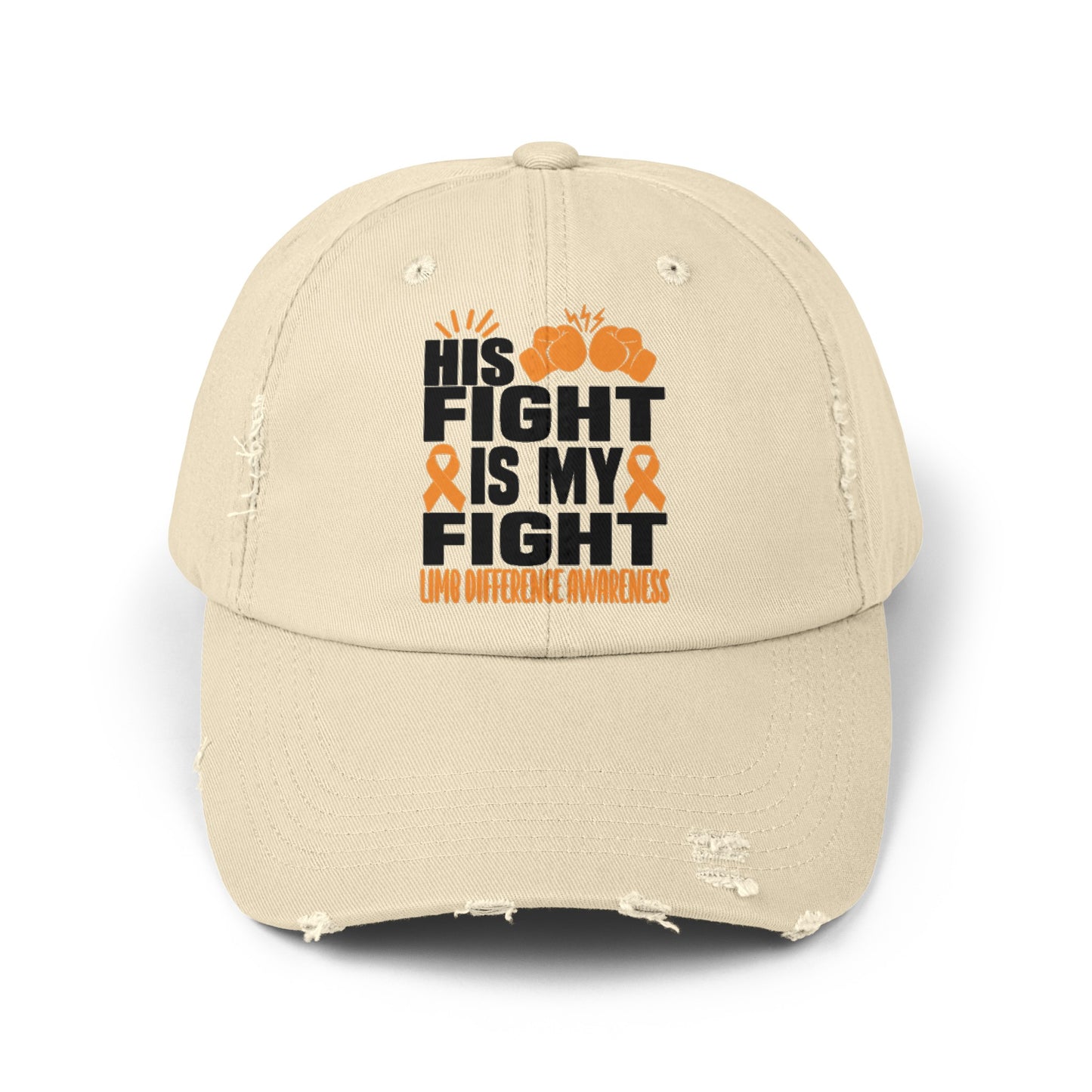 Amputee Support cap, His Fight Is My Fight, Limb Loss Awareness cap, distressed unisex hat, amputee gift, recovery encouragement gift