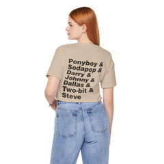 The Outsiders Shirt, Front and Back Images, Greasers Characters Shirt, Unisex Jersey Short Sleeve Tee