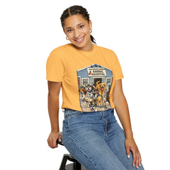 Front Graphic "Who Let the Dogs Out?" Baldwin Harbor Animal Hospital Cute Vet Clinic T Shirt