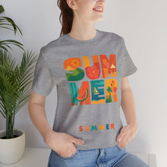 Summer Graphic Tee — Colorful Tropical "SUMMER" Typography T-Shirt