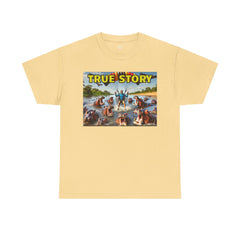 Amputee Humor True Story Paragliding into Hungry Hippos - Unisex Heavy Cotton Tee