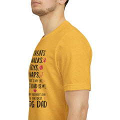 Personalized Dog Dad T‑Shirt — "Treats. Walks. Toys. Naps." Father's Day Gift