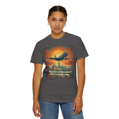 Unisex Jetliner Sunset Graphic T-Shirt - Travel Theme Tee