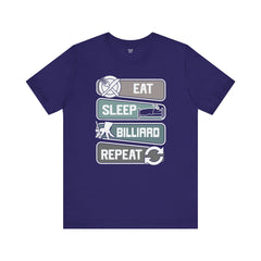 Eat Sleep Billard Repeat - Graphic Unisex Jersey Short Sleeve Tee