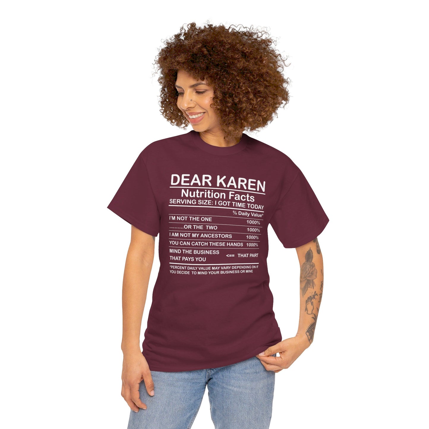 Karen Nutritional Facts Unisex Heavy Cotton Tee