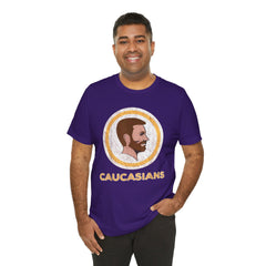 Bearded Graphic Tee - Funny Caucasians Satire Head Shot Unisex Jersey Short Sleeve Tee