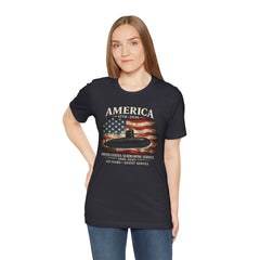 America 250th Submarine 125th Flag T-Shirt — Vintage USA Military Tee
