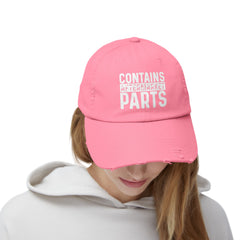 Amputee humor cap, distressed unisex cap, aftermarket parts hat, amputee awareness gift, funny amputee gift, recovery encouragement gift