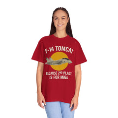 F-14 Tomcat T-Shirt — "Because 2nd Place Is For MiGs" Military Pilot Tee