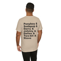 The Outsiders Shirt, Front and Back Images, Greasers Characters Shirt, Unisex Jersey Short Sleeve Tee