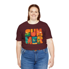 Summer Graphic Tee — Colorful Tropical "SUMMER" Typography T-Shirt