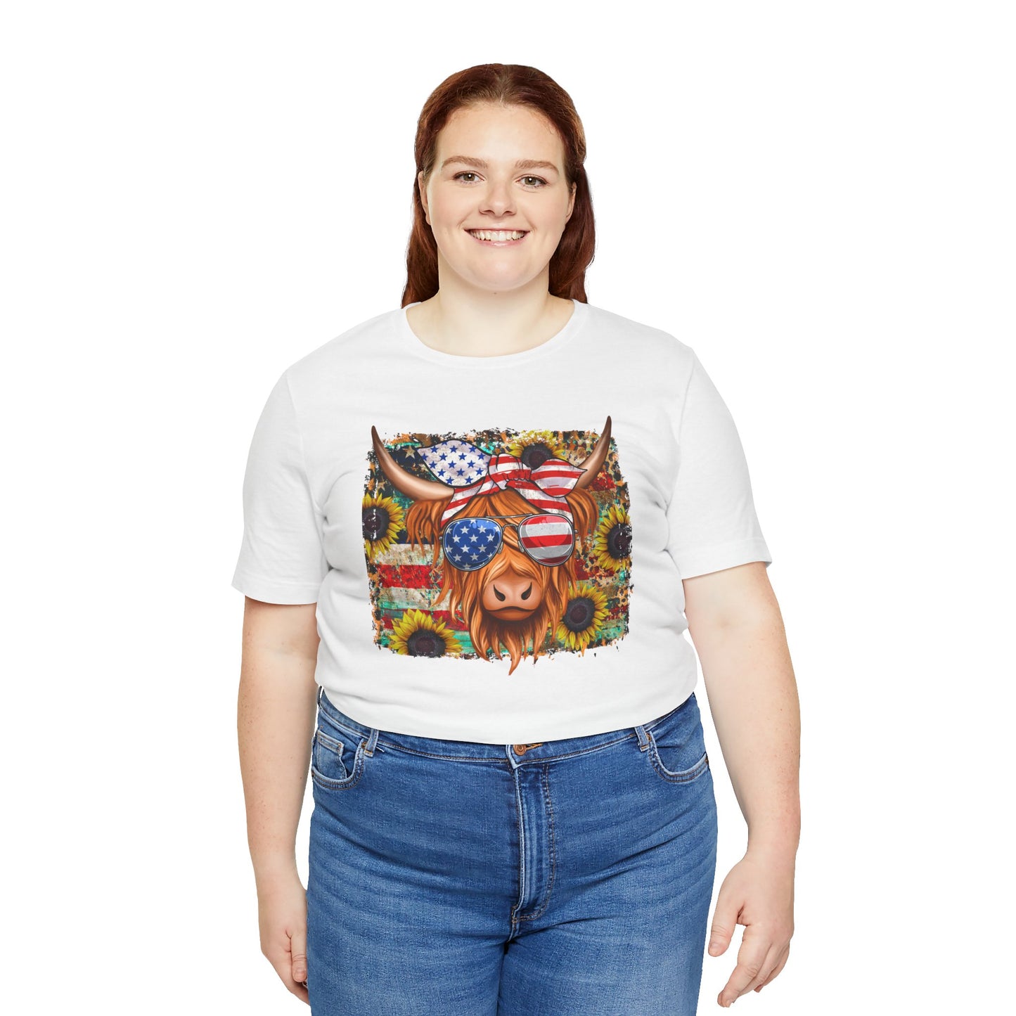 Patriotic Heifer Cow Unisex Jersey Short Sleeve Tee