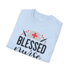 Blessed Nurse - Unisex Softstyle T-Shirt | Nurse Awareness, Medical Apparel, Gift For Her, Scrub Tee, Hospital Staff Gift, Registered Nurse