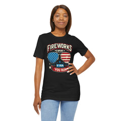 Fireworks Expert, If I Run You Run, Sunglasses  Graphic, Unisex Jersey Short Sleeve Tee