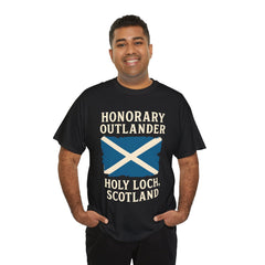 Honorary Outlander Heavy Cotton Tee, Holy Loch Scotland Shirt, Outlander Fan Gift, Casual Tee, Travel Souvenir, Unisex T-Shirt