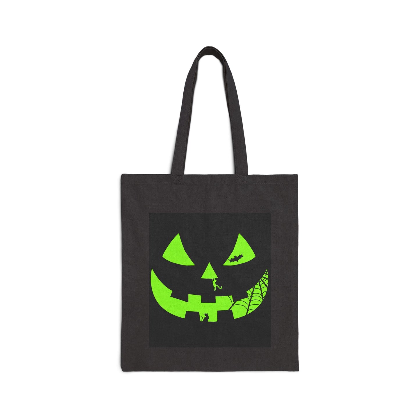 Halloween tote bag, spooky graphics bag, cotton canvas bag, Halloween gift, trick or treat bag, Halloween accessory. ghostly graphics bag